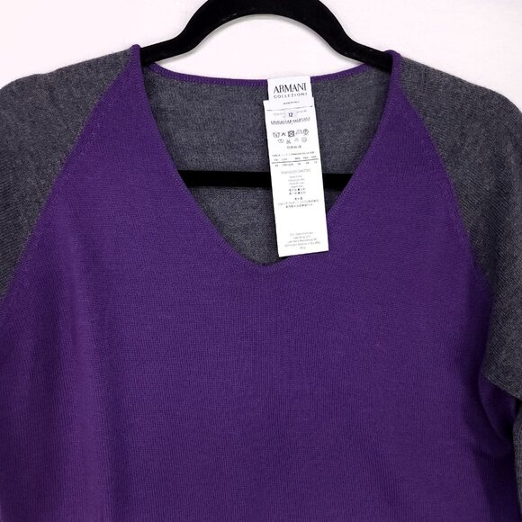 Armani Collezioni Made in Italy Virgin Wool Sweater Size 12 Womens Soft Pullover - Picture 3 of 12